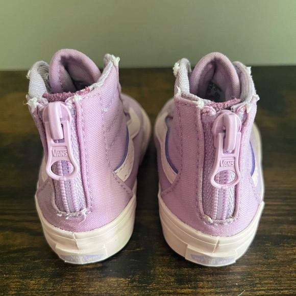 Vans| Infants/Toddler Sk8 Hi Zip Lavender True Purple Hi Top Sneakers Size US 4 - Picture 4 of 6